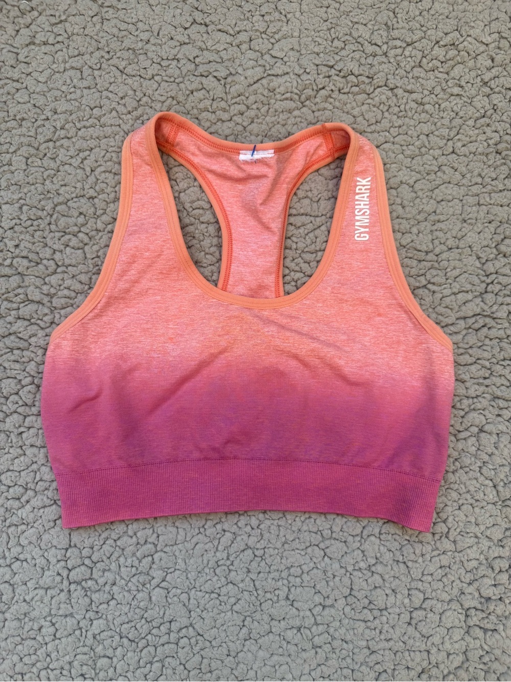Gymshark Coral to Pink Ombre Seamless Racerback Sports Bra